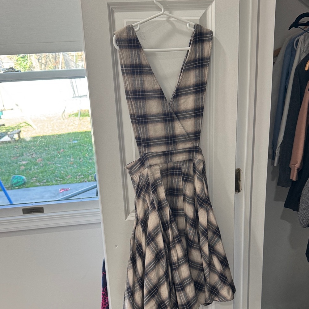 Elegant Backless Plaid Dress for Kids